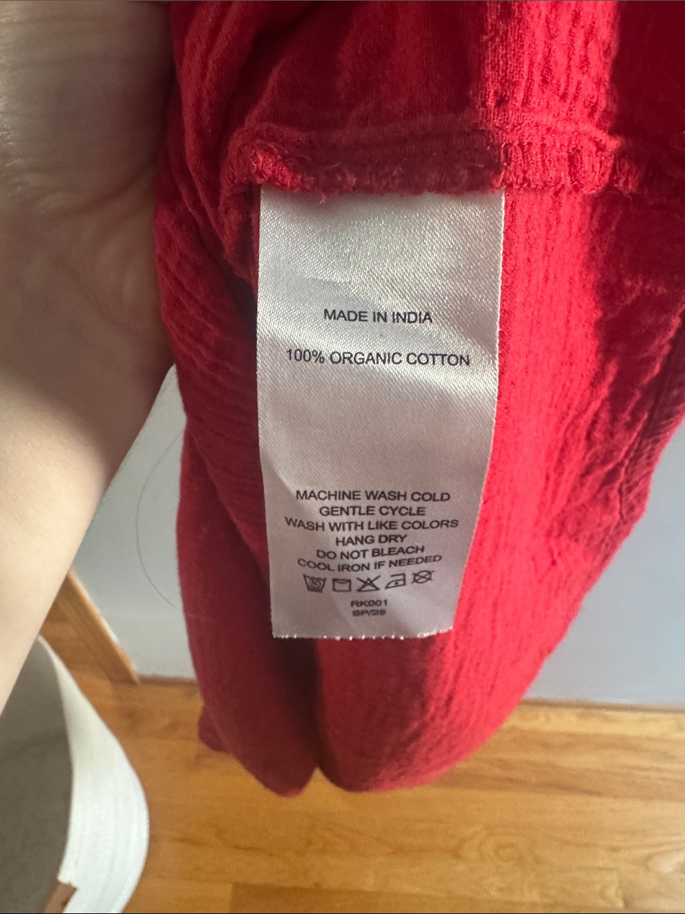 QUINCE• 100% cotton red gauze dress - Picture 7 of 9